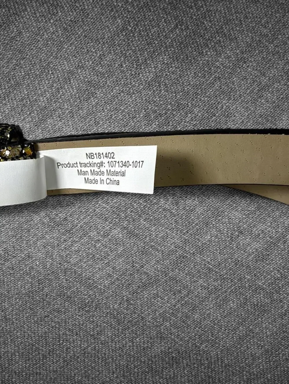 Black Gold Glitter Belt Antique Gold Buckle Size L